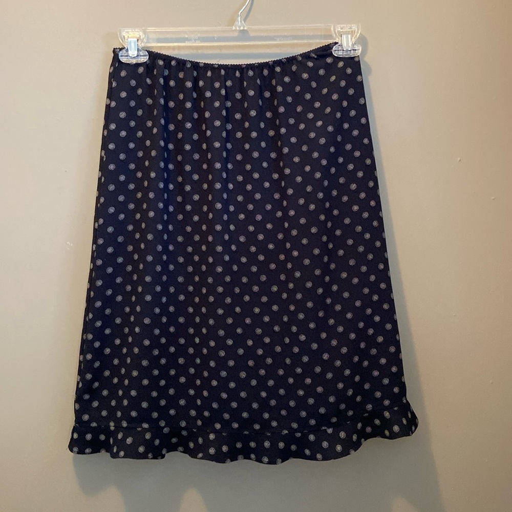 Women’s Liz Claiborne Lizsport Black A Line Flare Skirt Size 6, Polka Dot